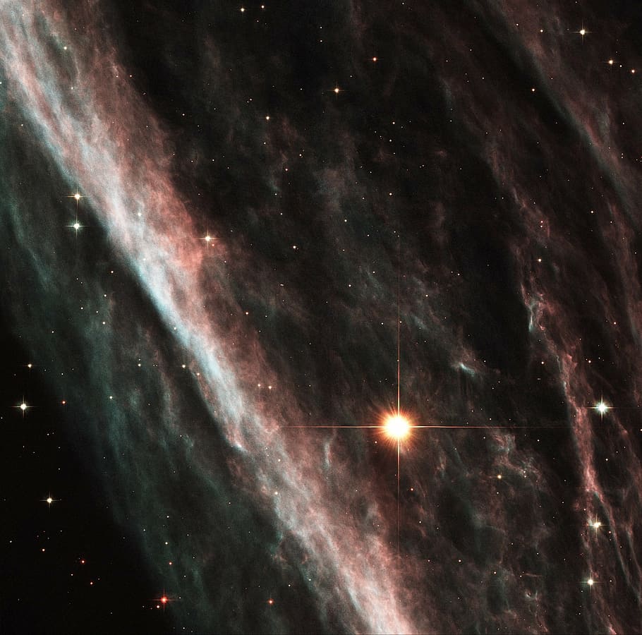 galaxy painting, pencil nebula, ngc 2736, constellation vela