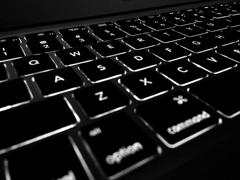 black computer keyboard, display, electronics, illuminated, keys, HD wallpaper