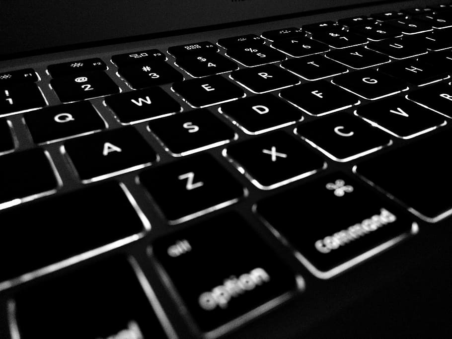 black computer keyboard, display, electronics, illuminated HD wallpaper