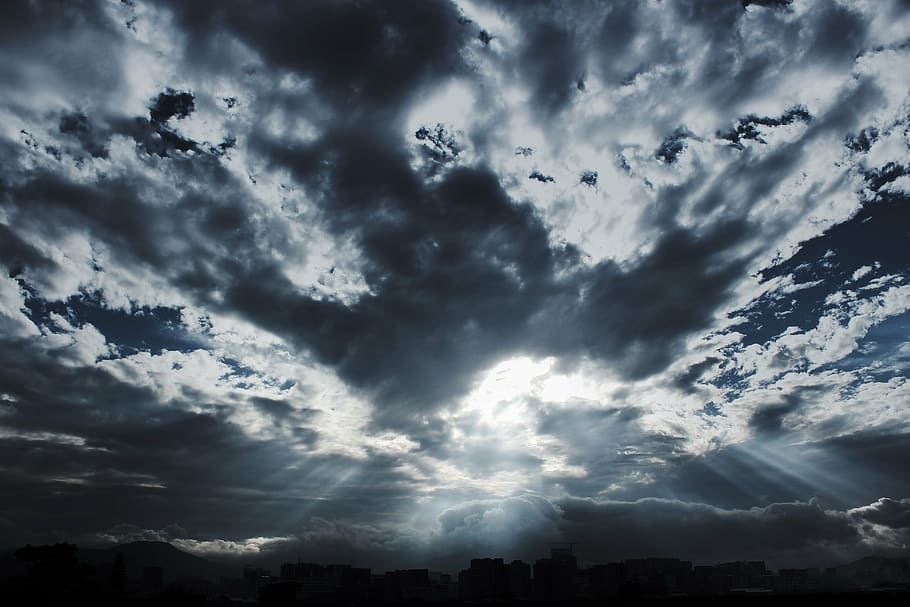 gray clouds, sky, weather, the storm, heavy, cloud view, cloud - sky HD wallpaper