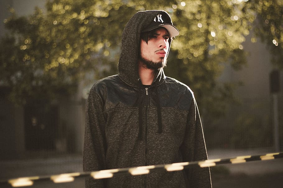 people, man, guy, alone, cap, hat, fashion, jacket, hoodie HD wallpaper