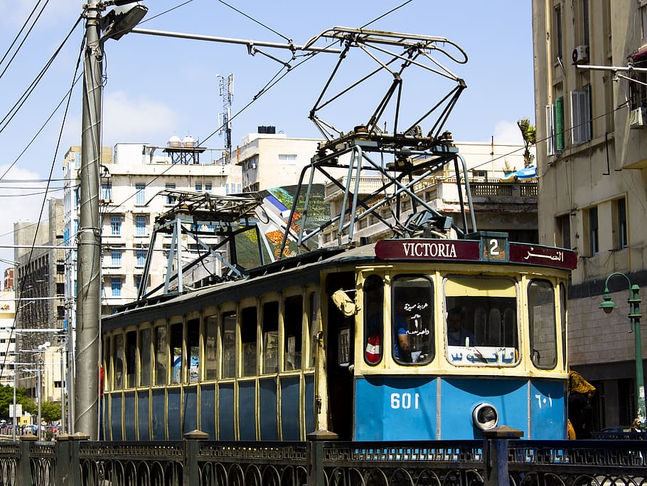 old tram, alexandria, egypt, architecture, built structure