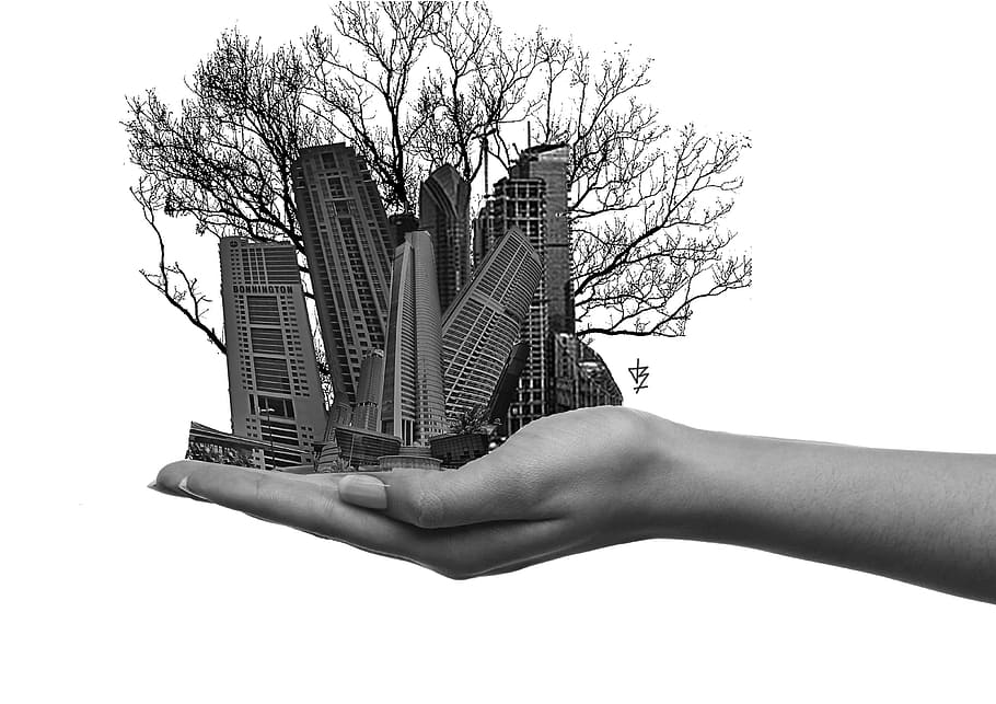 Collage, Surrealism, digitalcollage, human hand, business, human body part HD wallpaper