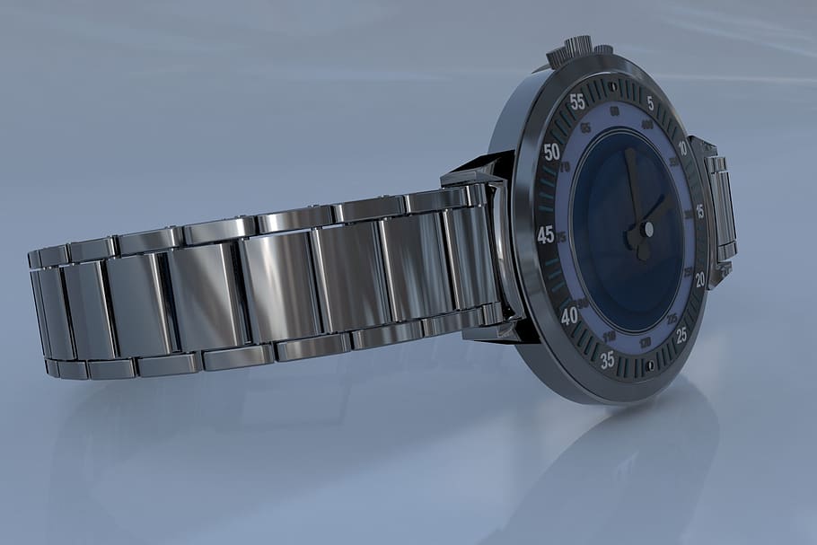 watch 3d modeling, technology, illustration, no people, metal HD wallpaper
