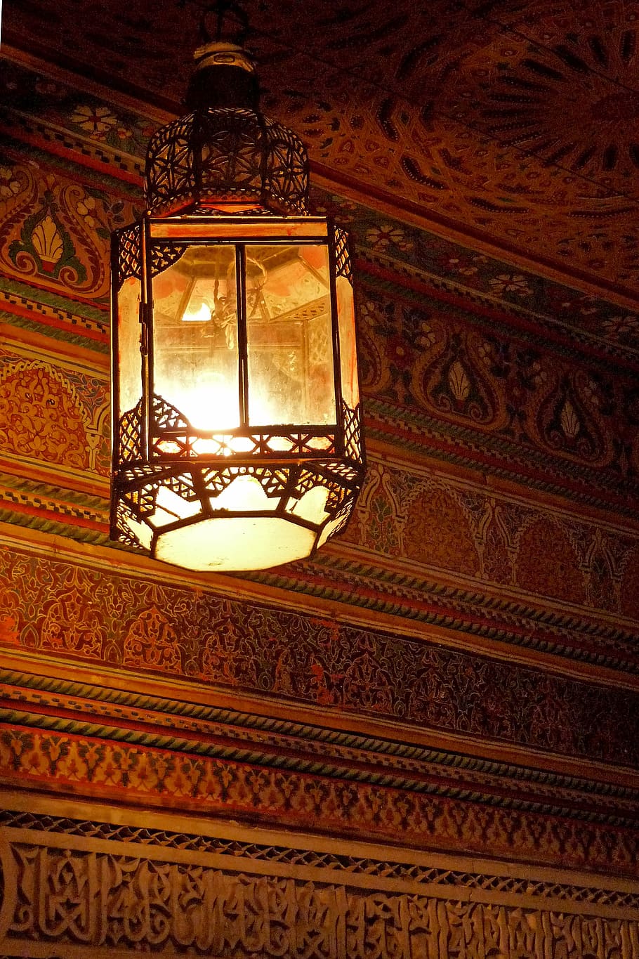 candle lantern, bahia, palais, palace, marrakech, arabic, marrakesh, HD wallpaper