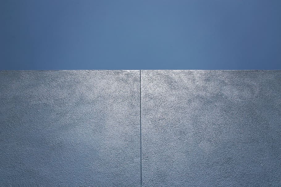 gray concrete surface, wall, blue, building, abstract, geometric HD wallpaper