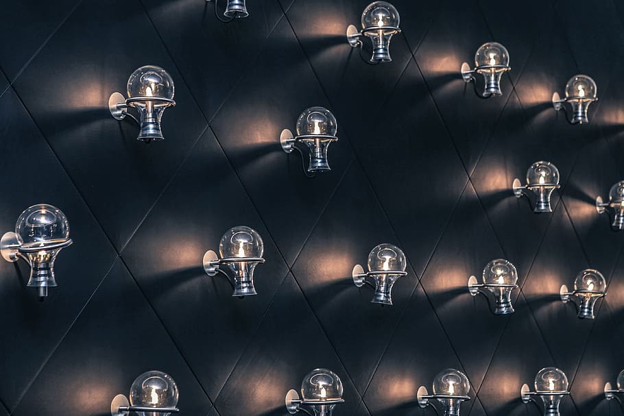 lamp, bulb, light, spark, group of objects, technology, lighting equipment HD wallpaper