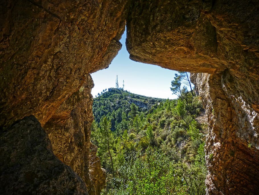 cave, view, rock, priorat, nature, mountain, cliff, rock - Object HD wallpaper