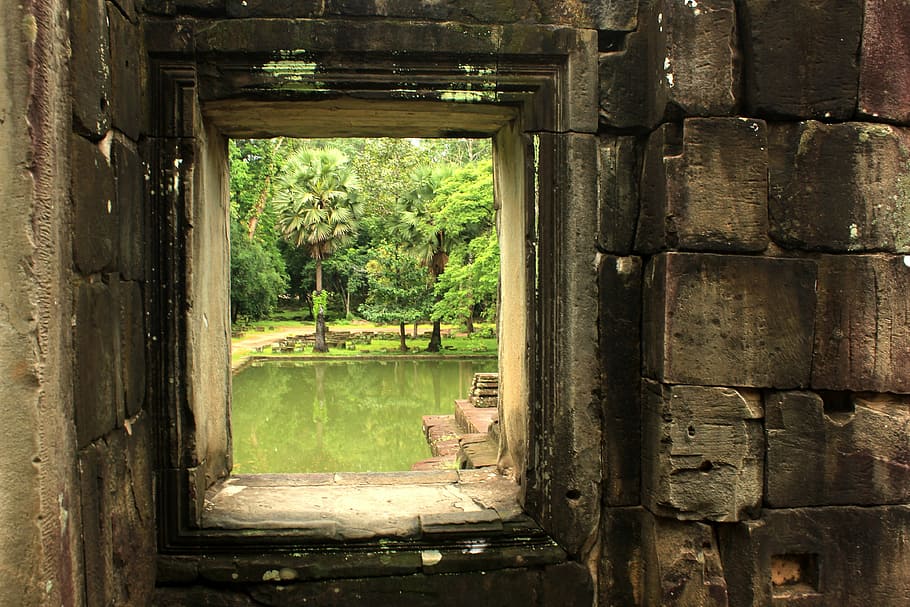 temple, angkor watt, ruins, cambodia, stone, khmer, tourism, HD wallpaper