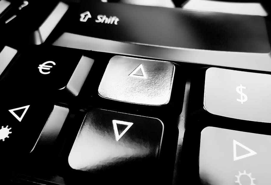 HD wallpaper: closeup photo of black keyboard, Keyboard, Key, Computer, Black, White - Wallpaper Flare