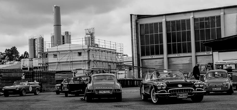 oldtimer, industry, chimney, building exterior, built structure HD wallpaper