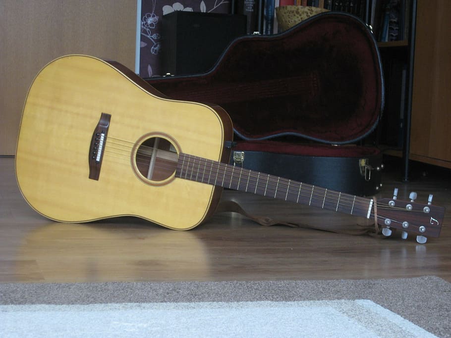 acoustic guitar, music, musical instrument, indoors, musical instrument string