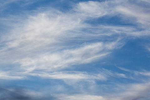 cirrus clouds, blue, sky, clear, sunny, beautiful, federwolke HD wallpaper