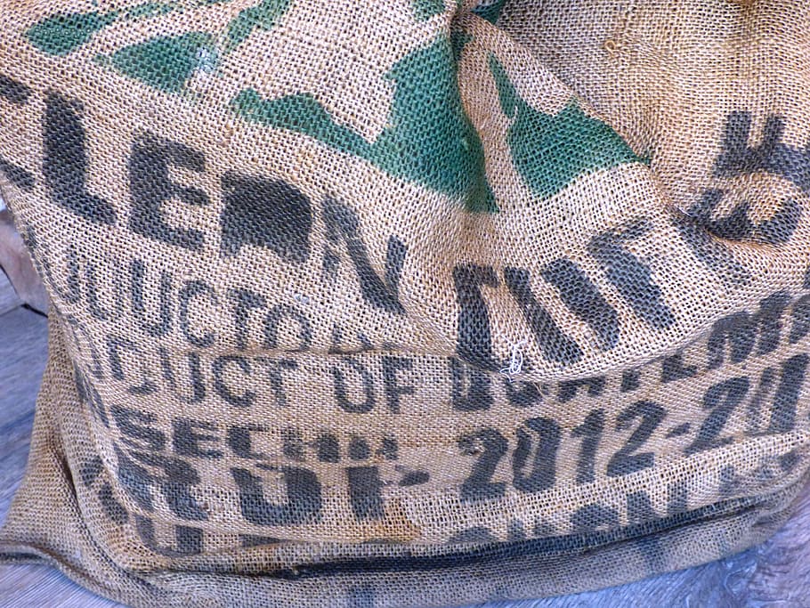 flax, linen bag, material, fabrics, packaging, close-up, pattern HD wallpaper