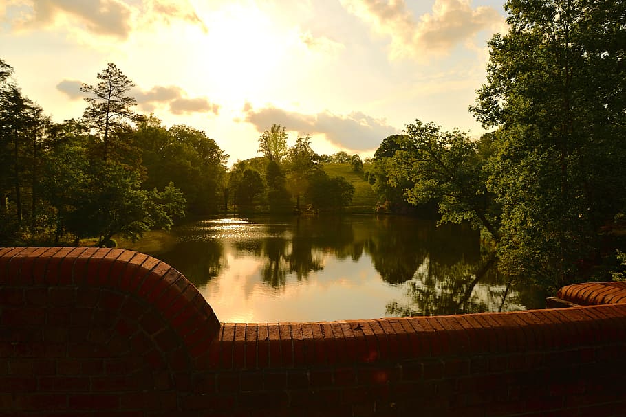 lake, nc, biltmore, spring, mountains, landscape, reflection HD wallpaper