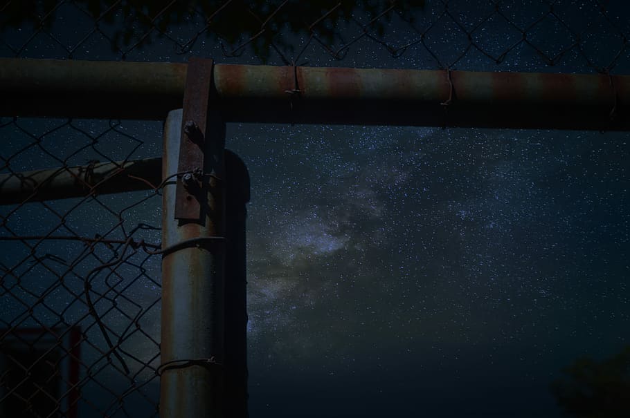 gray steel frame, untitled, dark, night, cloud, sky, city, metal HD wallpaper