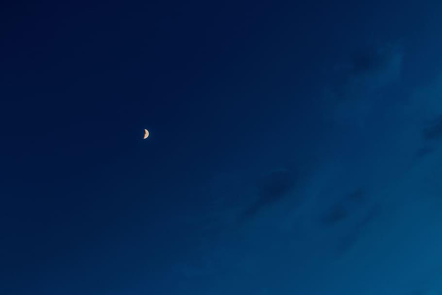 night, blue, sky, moon, space, astronomy, scenics - nature HD wallpaper