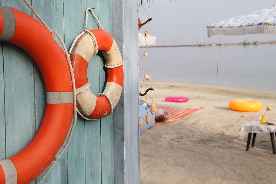 Beach, Nature, Summer, water, outdoors, day, life belt, nautical vessel HD wallpaper
