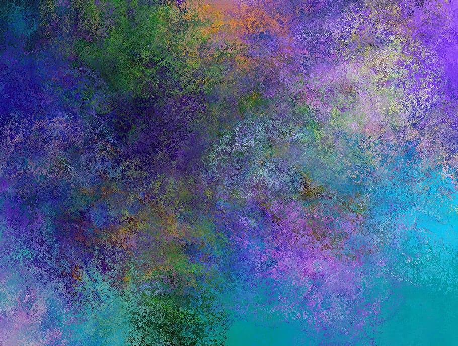 purple, teal, and pink abstract painting, background, art, color, HD wallpaper