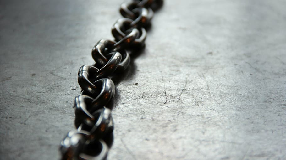 close-up photography of black chain, link, metal, strong, connect, HD wallpaper