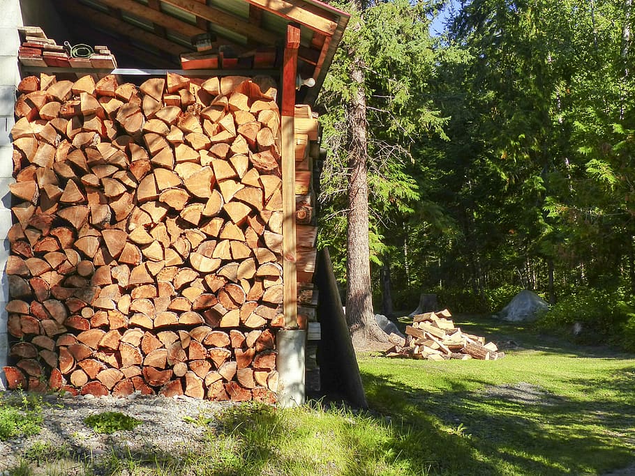 cutted, wood, stack, winter wood, firewood, heating, wood pile HD wallpaper