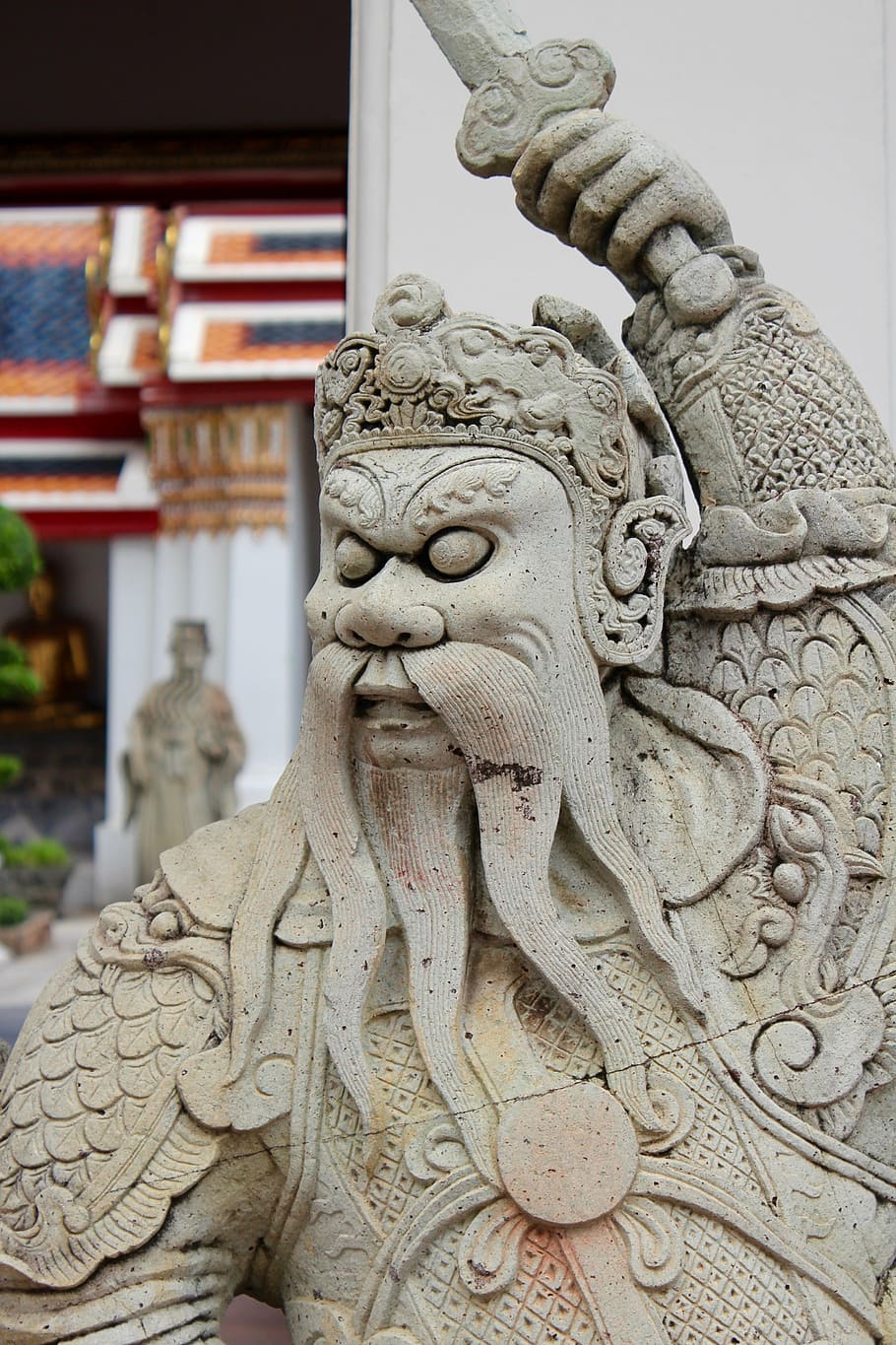confucius, statue, china, sculpture, stone figure, temple complex, HD wallpaper