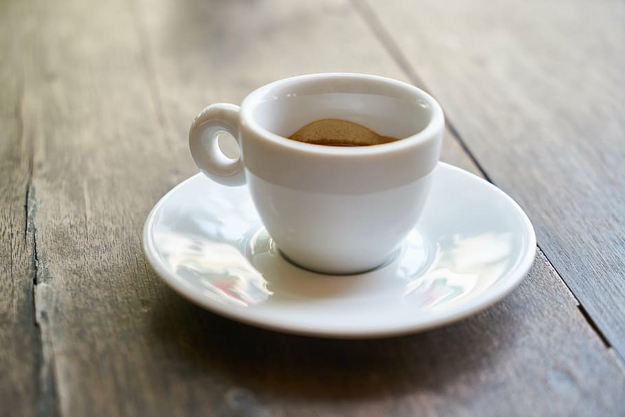 cup of coffee on top of saucer, cafe, table, beverage, food HD wallpaper