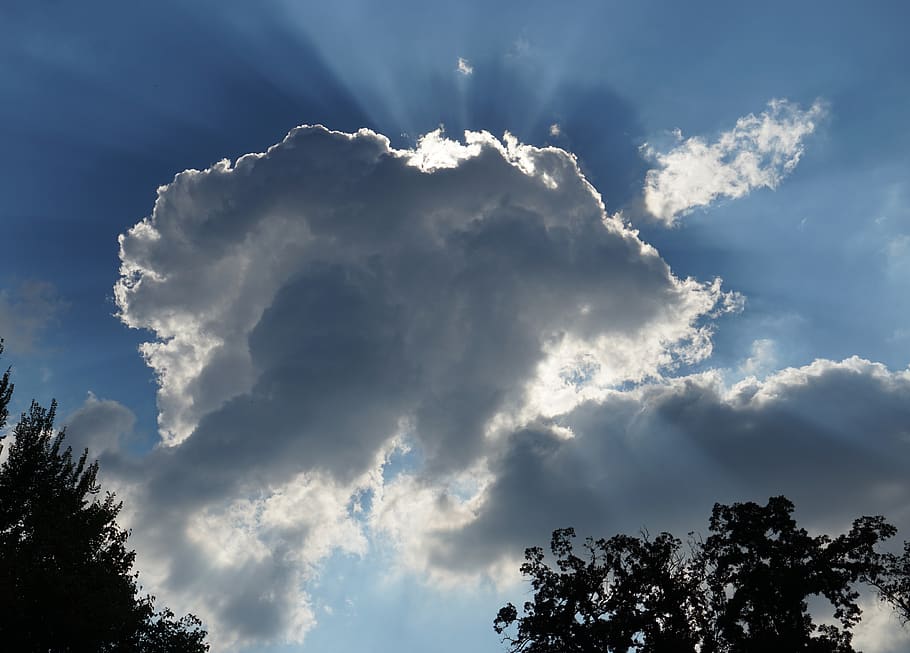 clouds, sky, mood, clouds form, sun, blue, nature, atmospheric HD wallpaper
