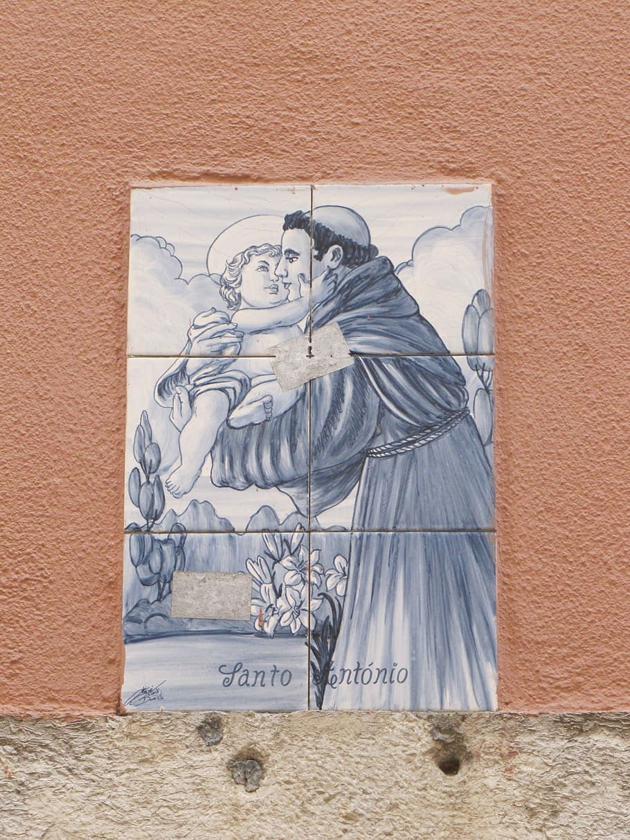 Wall, House, Portugal, Tile, azulezhu, azulejo, ceramics, painting, HD wallpaper