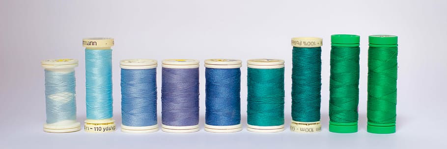 assorted color threads, colors, crafts, sewing, green, purple HD wallpaper