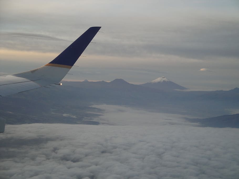 Flight, Ecuador, Clouds, Sky, mountain landscape, volcano, fog HD wallpaper