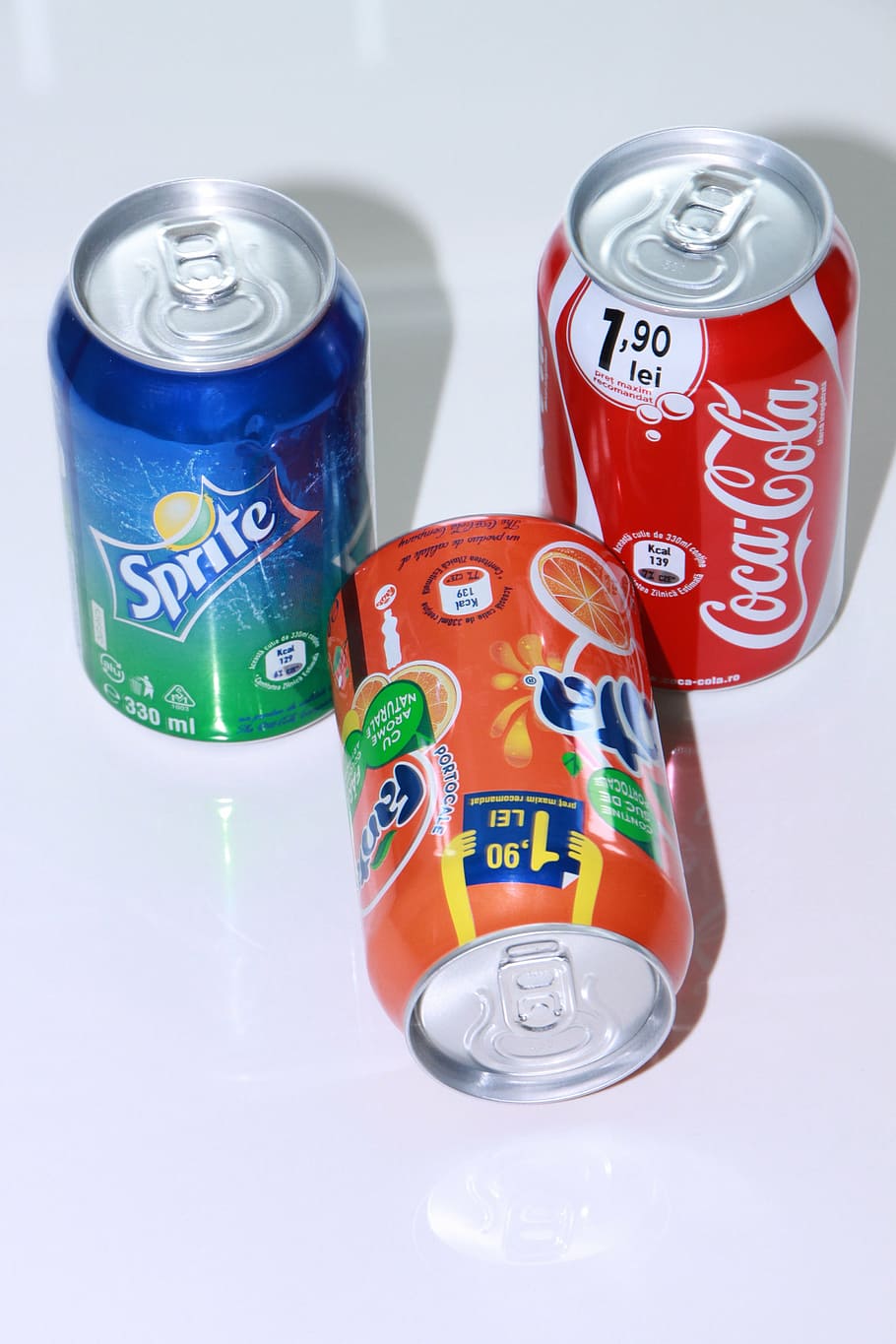 aluminum, can, coca, cola, drink, fanta, lemon, orange, soda, HD wallpaper