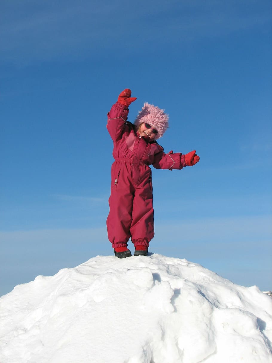 child, winter, snow, blue, white, finnish, sky, cold temperature HD wallpaper