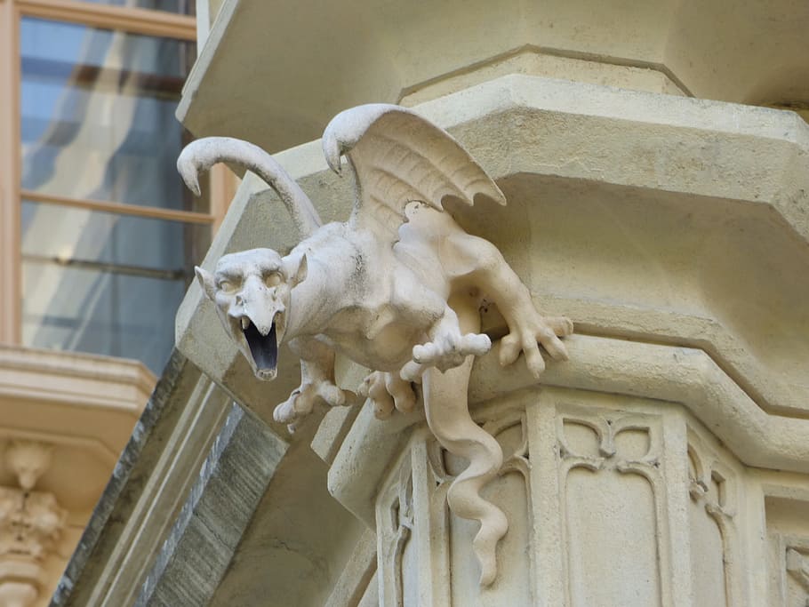 Neck, Gutter, Gargoyle, decorating, sculpture, castle, the statue HD wallpaper
