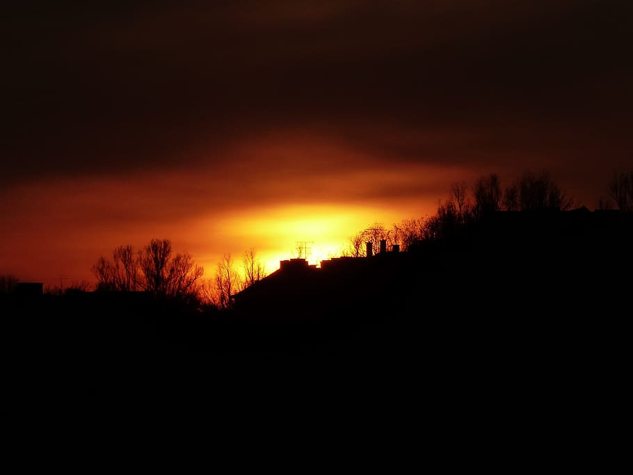 Sunset, Home, Night, abendstimmung, afterglow, beautiful, romance HD wallpaper