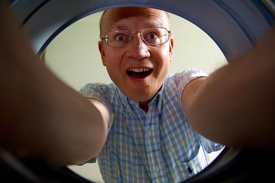 man in blue checkered polo taking selfie, human, face, mimic HD wallpaper