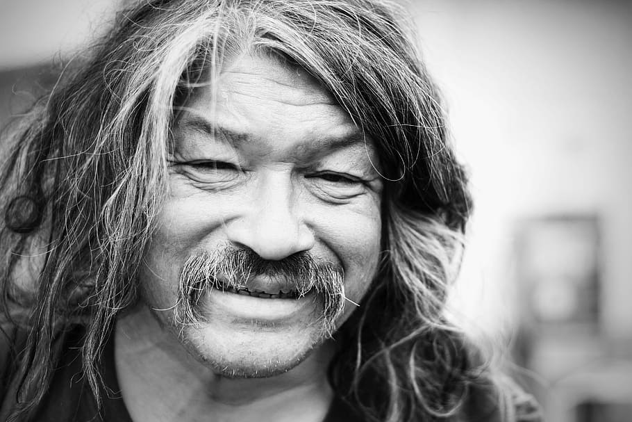 man smiling, smiling man, male, old, elderly, moustache, portrait HD wallpaper
