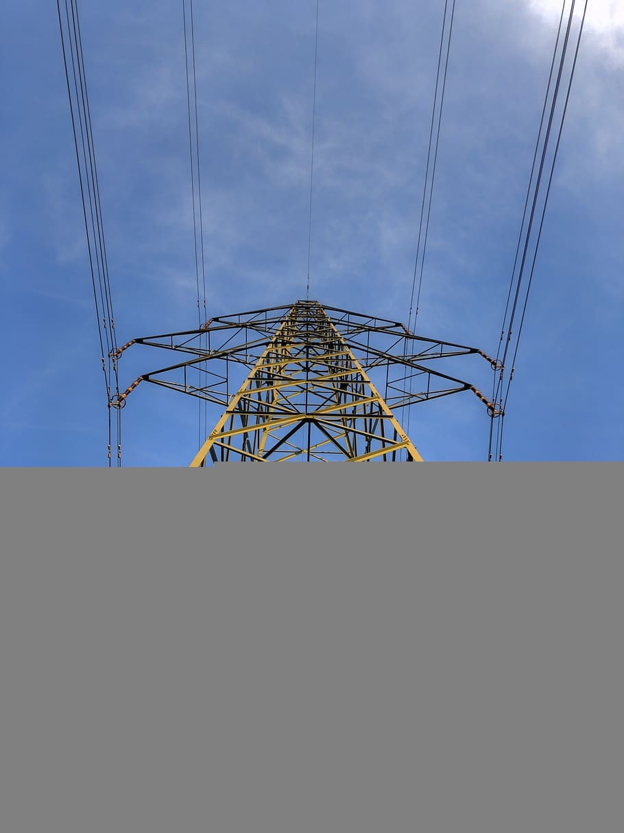 ström, mast, sky, cable, voltage, high, power line, technology HD wallpaper