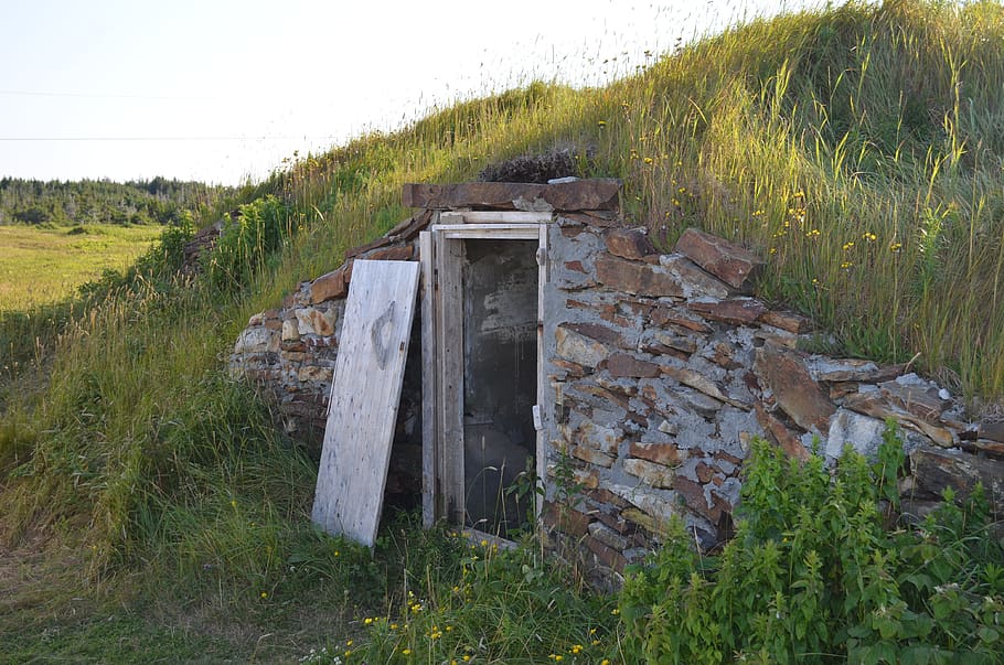 cellar, newfoundland, root cellar, plant, grass, nature, field HD wallpaper