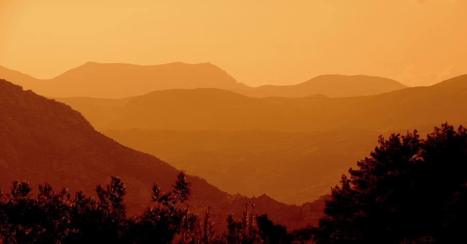 sunset, dawn, panoramic, mountain, mountain range, scenics - nature HD wallpaper