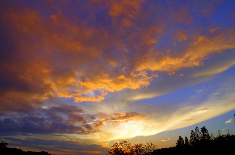 Sunset, Japan, Cloud, Light, sky, at dusk, fuchu, sunset in japan japan HD wallpaper