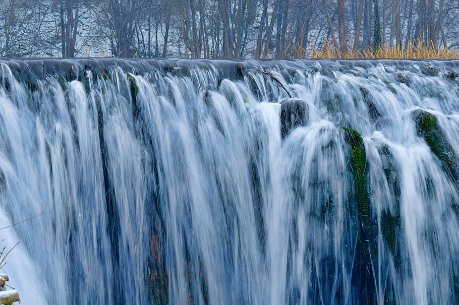 cascade, ice, water, cold, winter, stream, nature, river, landscape HD wallpaper