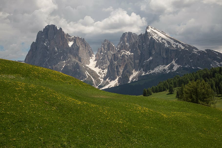 south tyrol, seiser alm, mountains, panorama, cloud - sky, beauty in nature