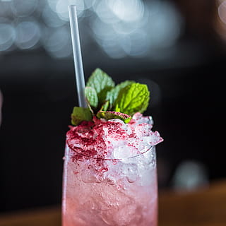 clear glass filled with beverage with mint, Vodka, Champagne HD wallpaper