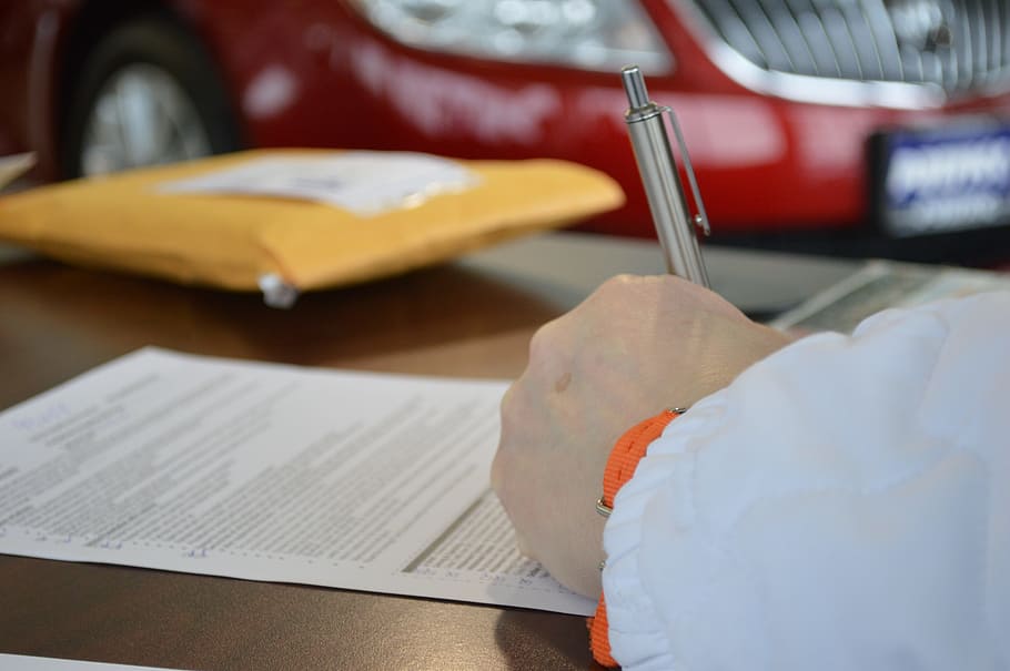person writing on paper on top of table, contract, business HD wallpaper