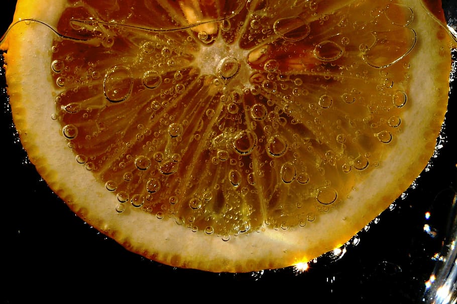 lemon, fresh, fruit, yellow, refreshing, food, bubble, water HD wallpaper