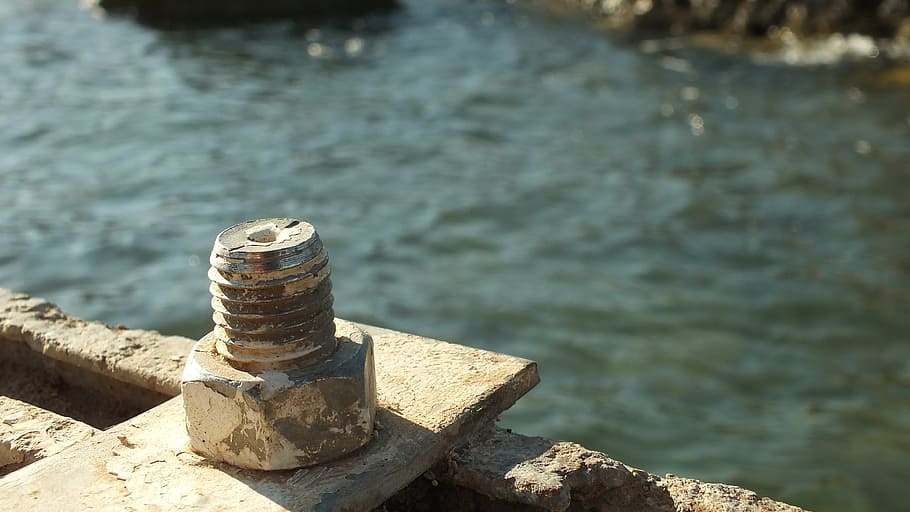 sea, macro, texture, water, metal, rust, steel, construction Industry HD wallpaper