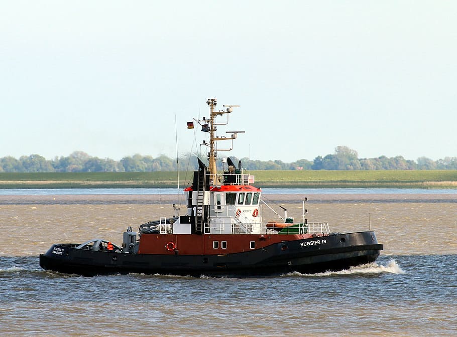 tug, ship, schleppdampfer, elbe, boot, transportation, nautical vessel HD wallpaper