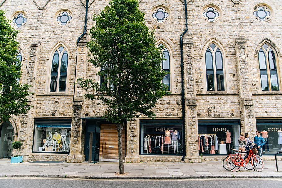 People In-front Of The Building, ancient, architecture, bicycles HD wallpaper