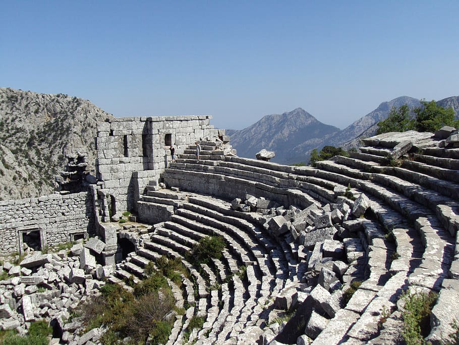 termessos, antalya, theatre, mountain, archaeology, old Ruin